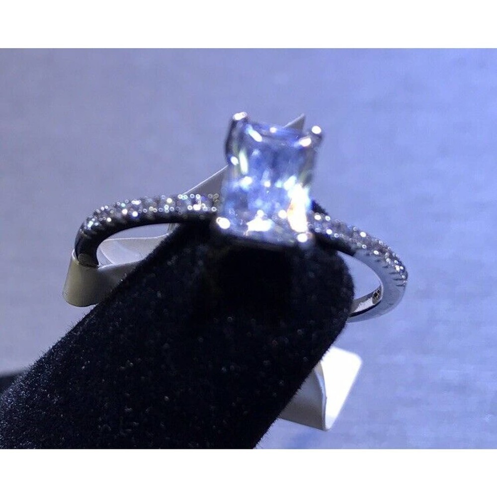 Robson Jewelers Ring Rectangle White CZ 925 Sterling Silver Sz10 Demure